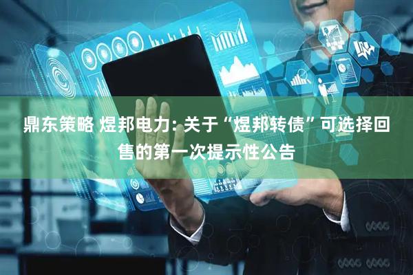 鼎东策略 煜邦电力: 关于“煜邦转债”可选择回售的第一次提示性公告